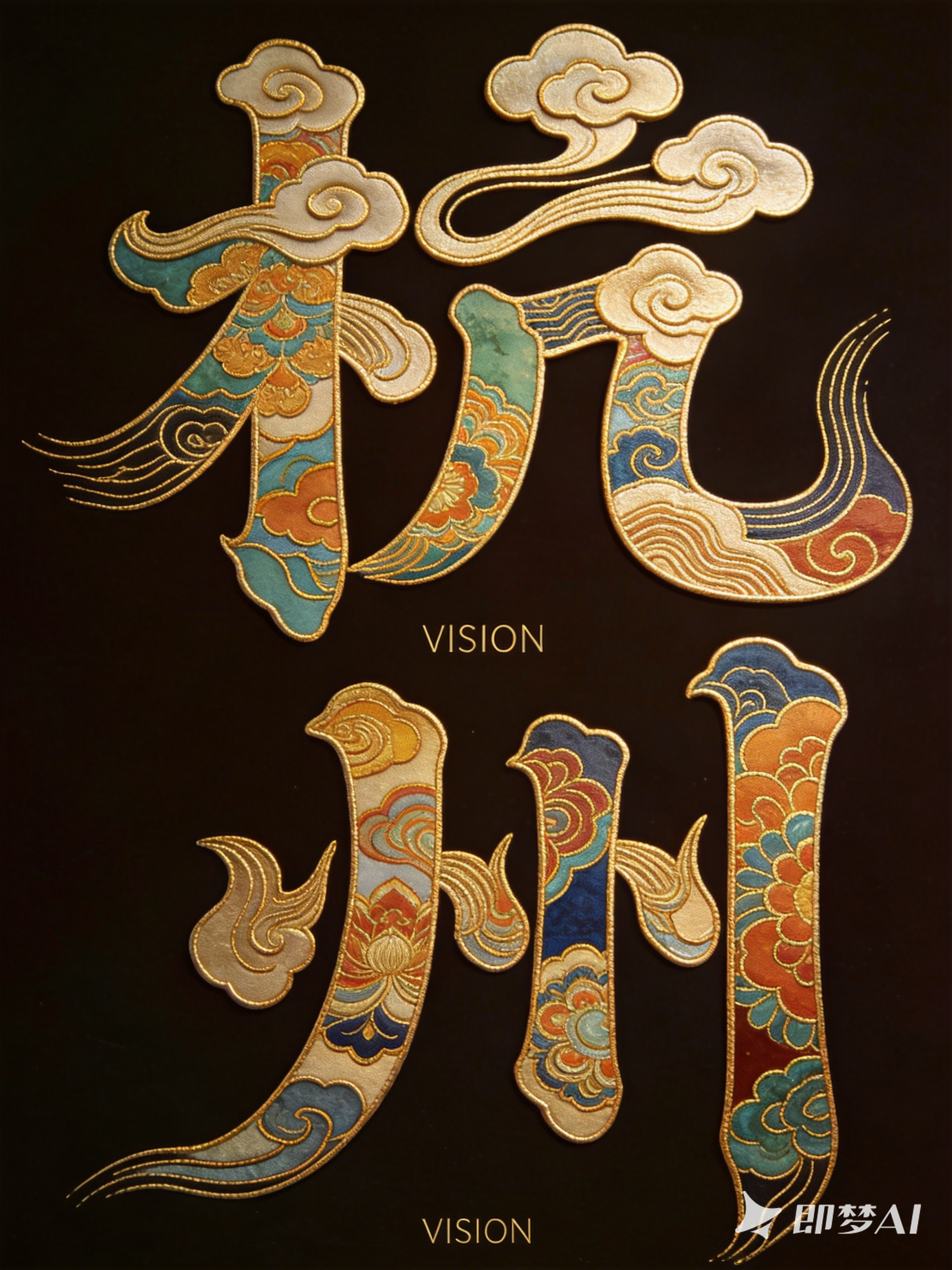 文字“杭州”抽象画风